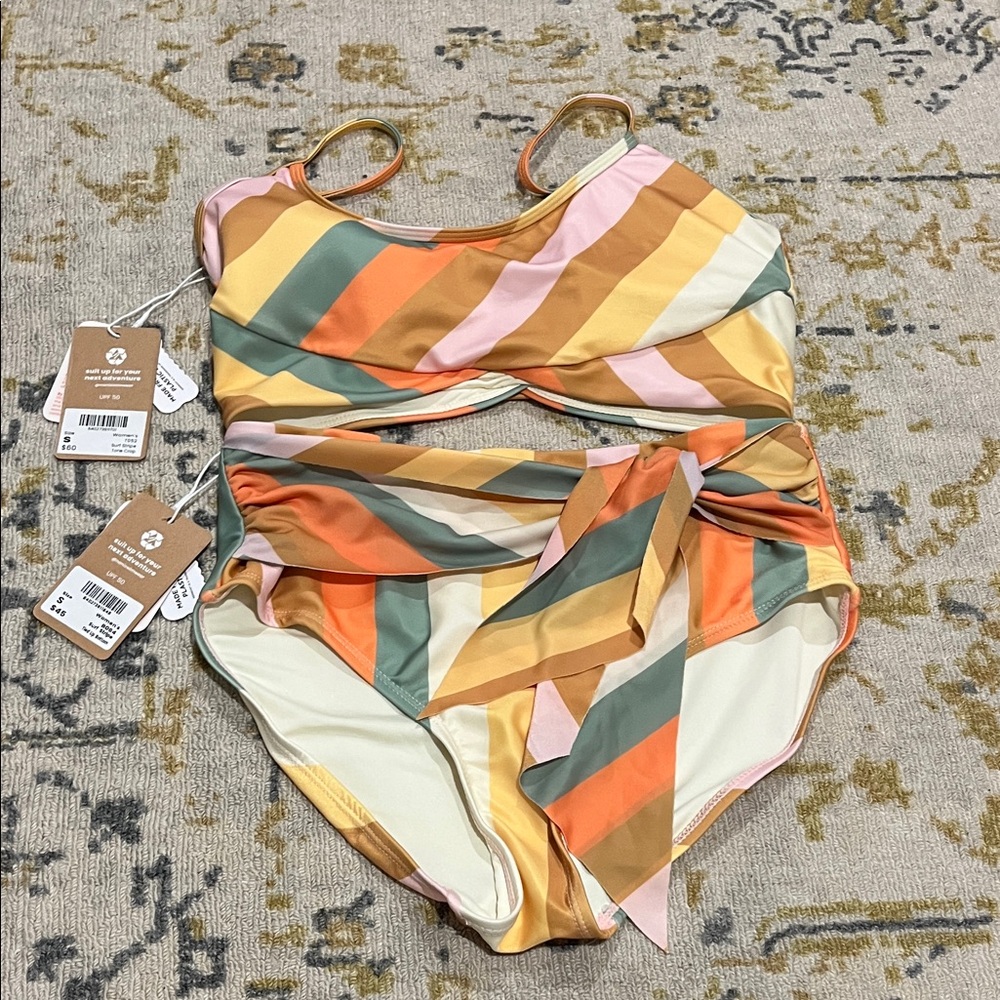 NWT Nani Swim Bikini - Surf Stripe - Tone Crop and Tied Up Bottom - Picture 4 of 9